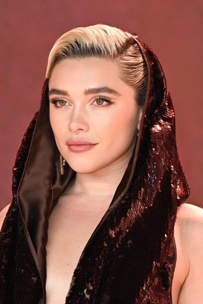 Florence Pugh pendant la tournée promotionnelle de Dune, deuxième partie (2024) à Londres © Warner Bros.