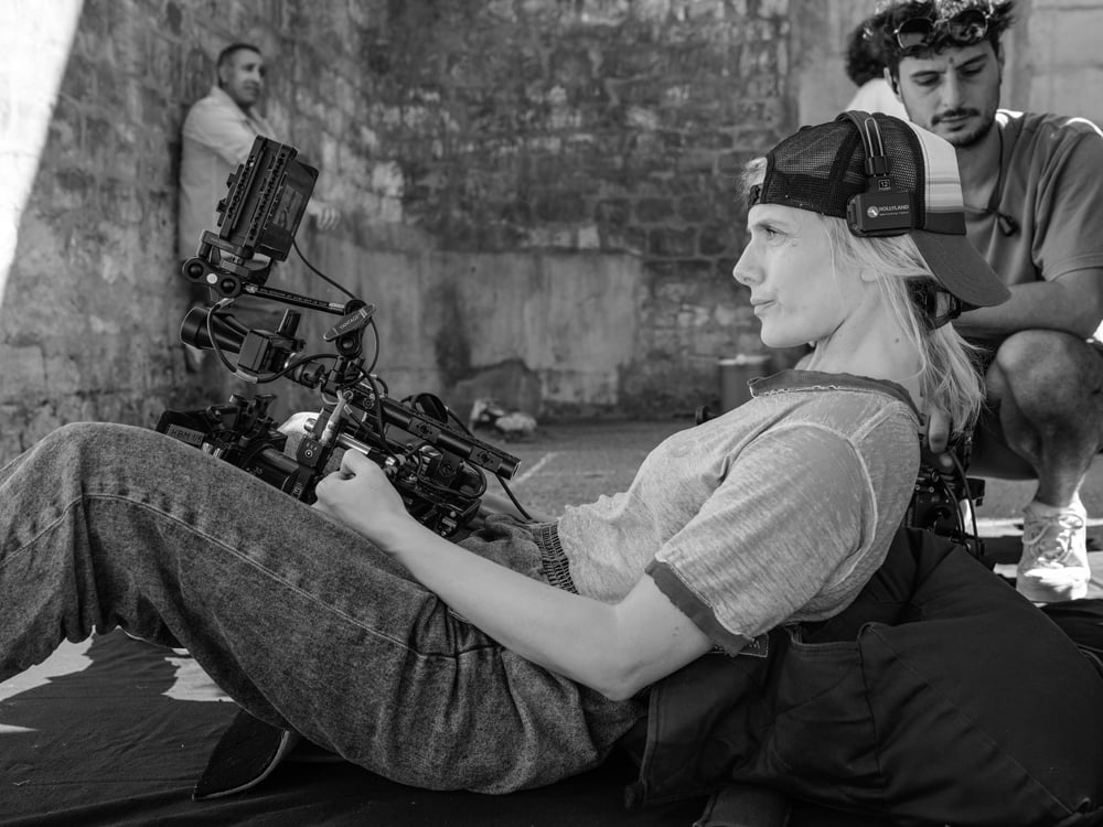 Mélanie Laurent sur le tournage du film Libre par Julien Panié © Prime Video.