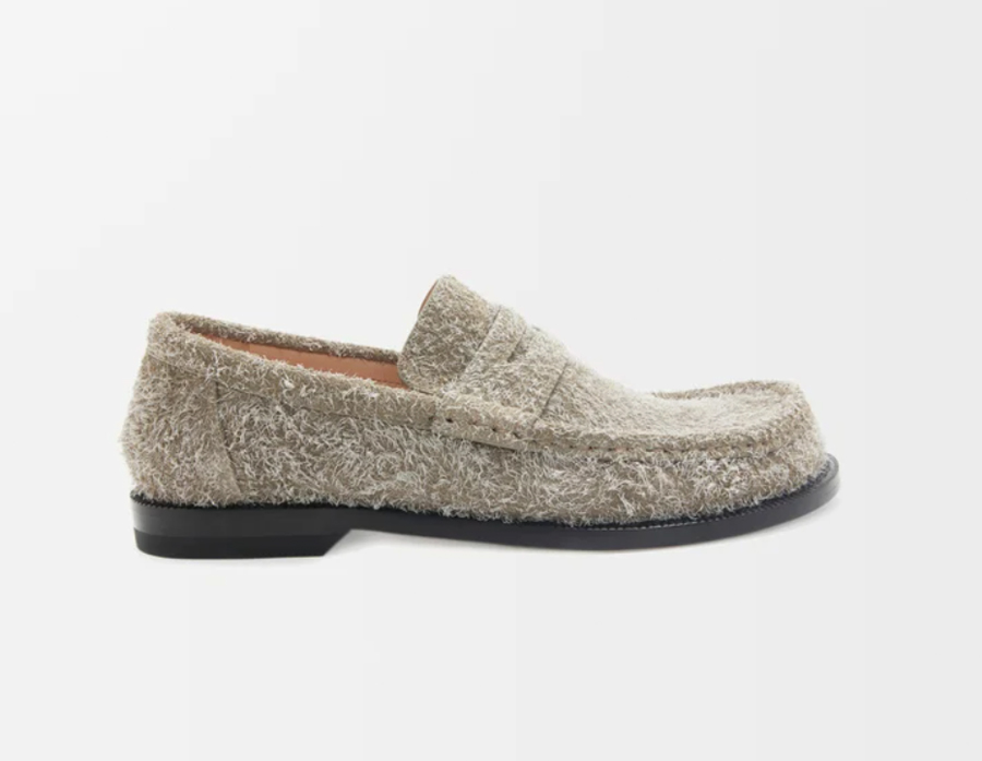 mocassins en cuir velours brossé loewe