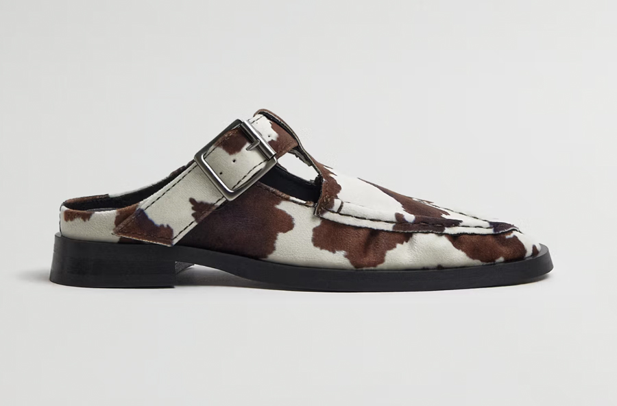 mocassins à boucle ouverts derrière peau de vache miista 