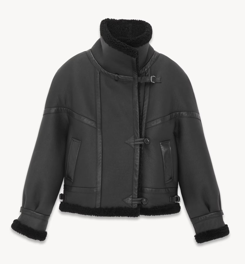 blouson cuir et shearling saint laurent