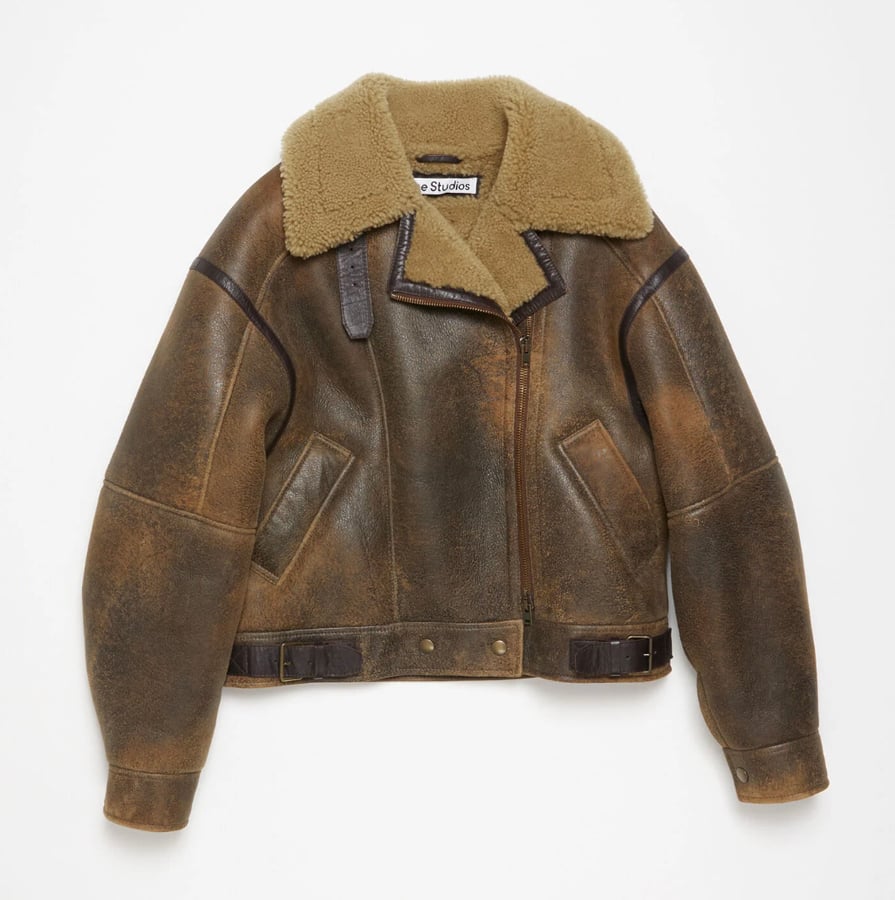 veste peau lainée acne studios