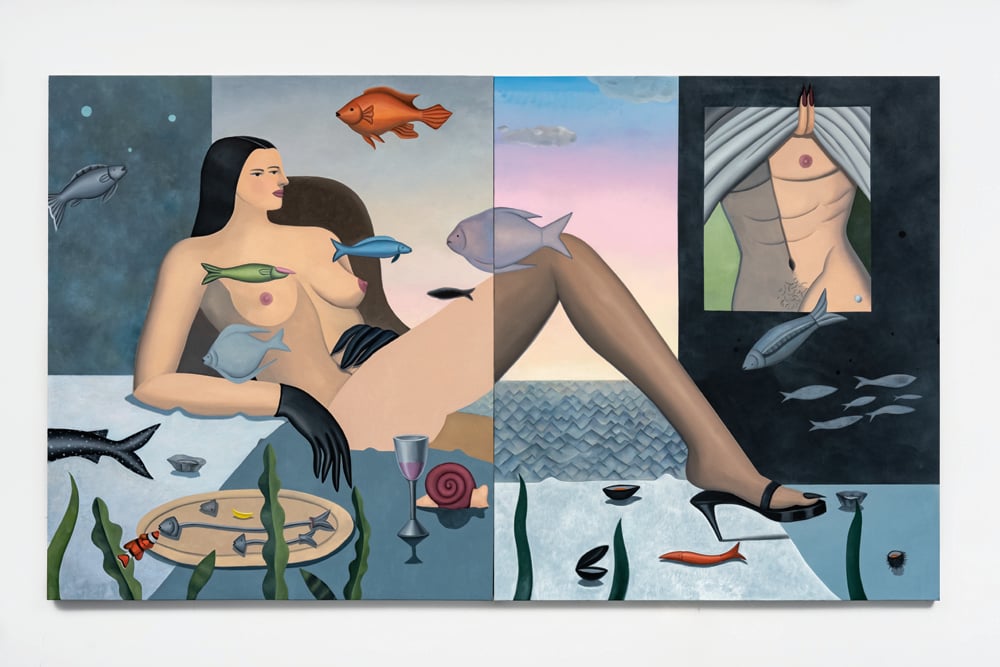 GaHee Park, Marine Dreams (2024), huile sur toile, 203,2 x 345,4 cm © Paul Litherland, courtesy of the artist and Perrotin. 