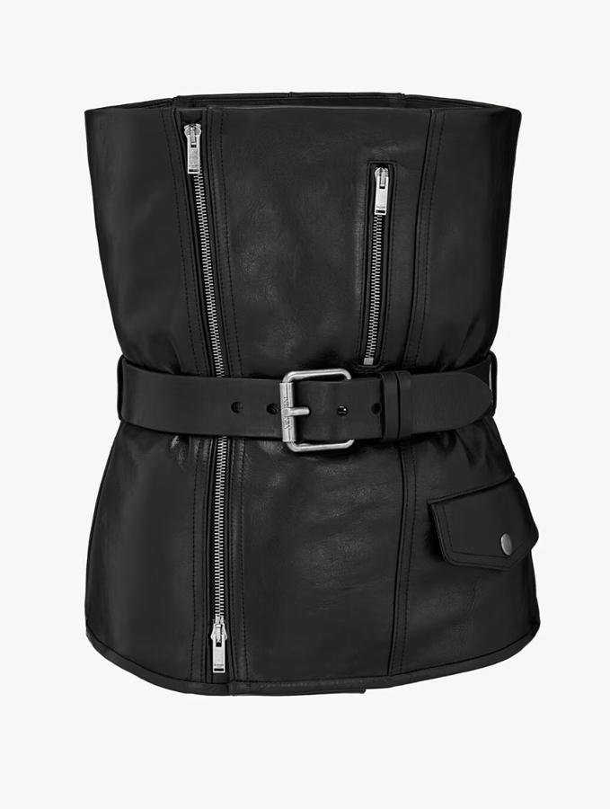corset bustier en cuir tendance printemps-ete 2026 saint laurent