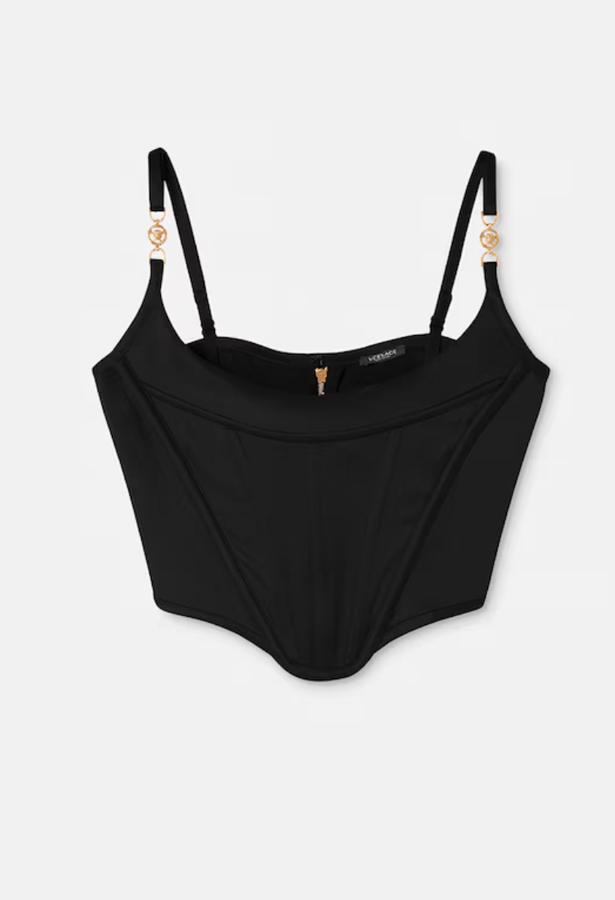 corset en satin medusa tendance printemps-ete 2026 versace