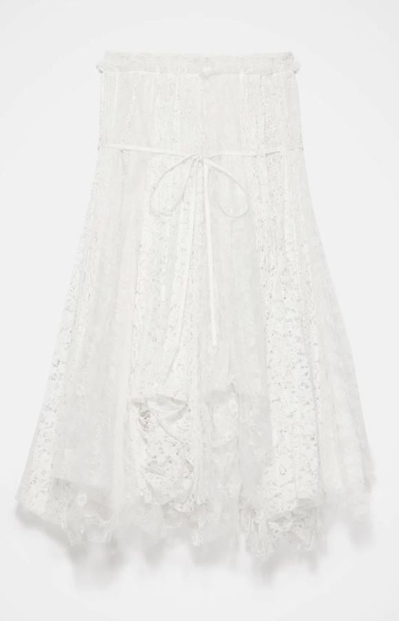 jupe transparente à volants et dentelle tendance printemps-été 2026 jw anderson