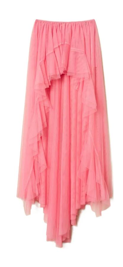 jupe transparente à volants et tulle tendance printemps-été 2026 twinset x myfo