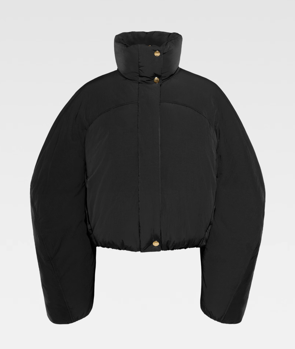 doudoune noire à col relevé jacquemus 