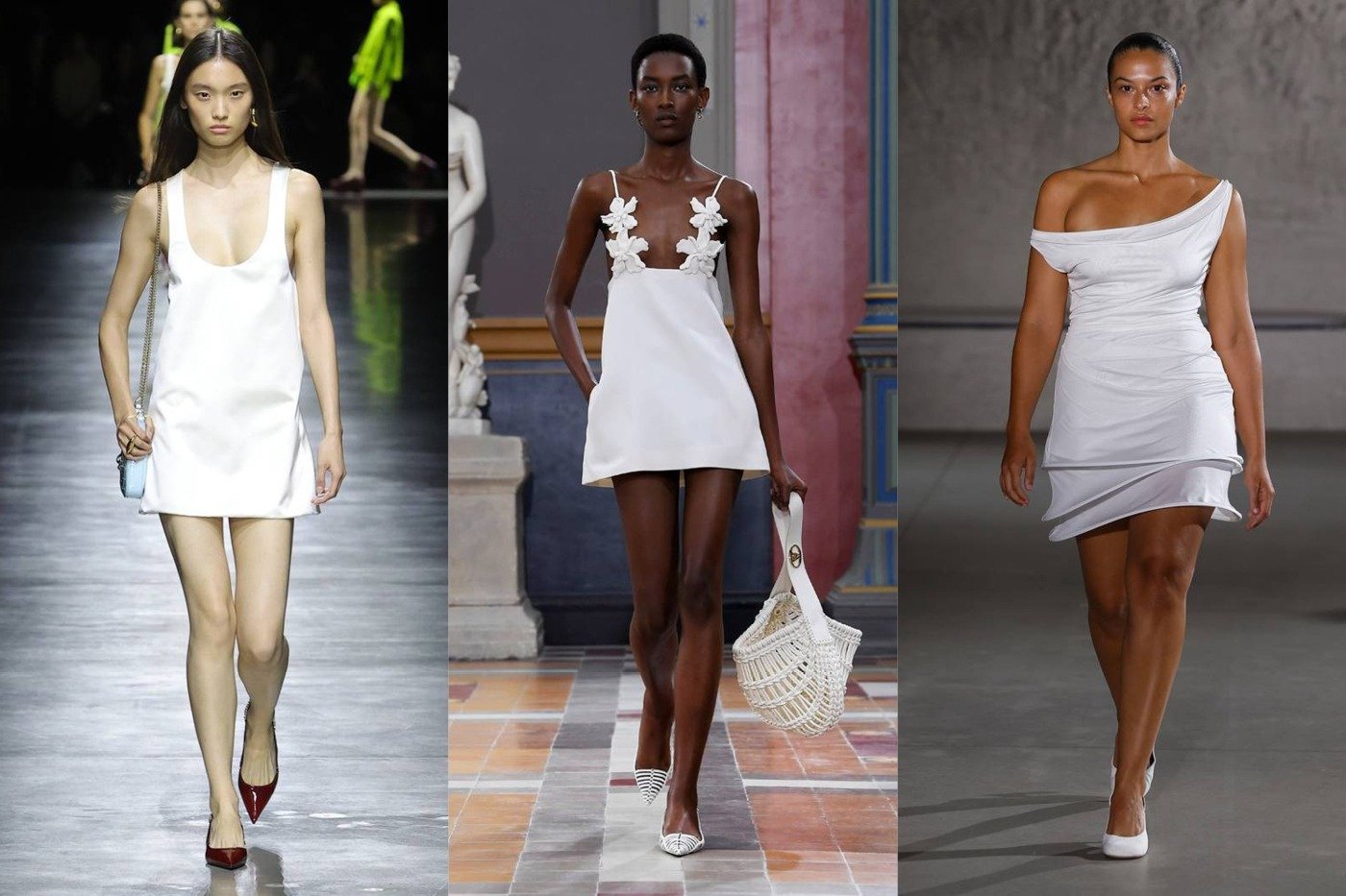 La robe blanche vue sur les défilés Gucci, Valentino et Tory Burch.