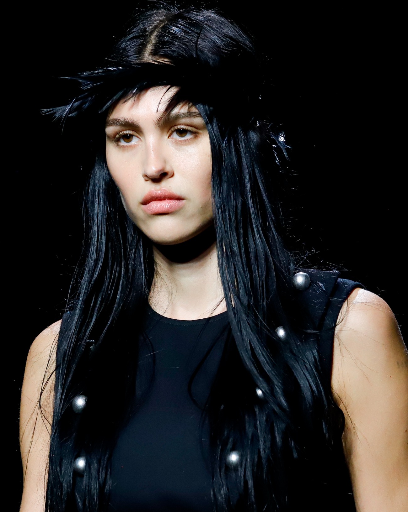 Amelia Gray Hamlin au défilé Ann Demeulemeester printemps-été 2026, le 4 octobre 2025 à Paris. © River Callaway/WWD via Getty Images.