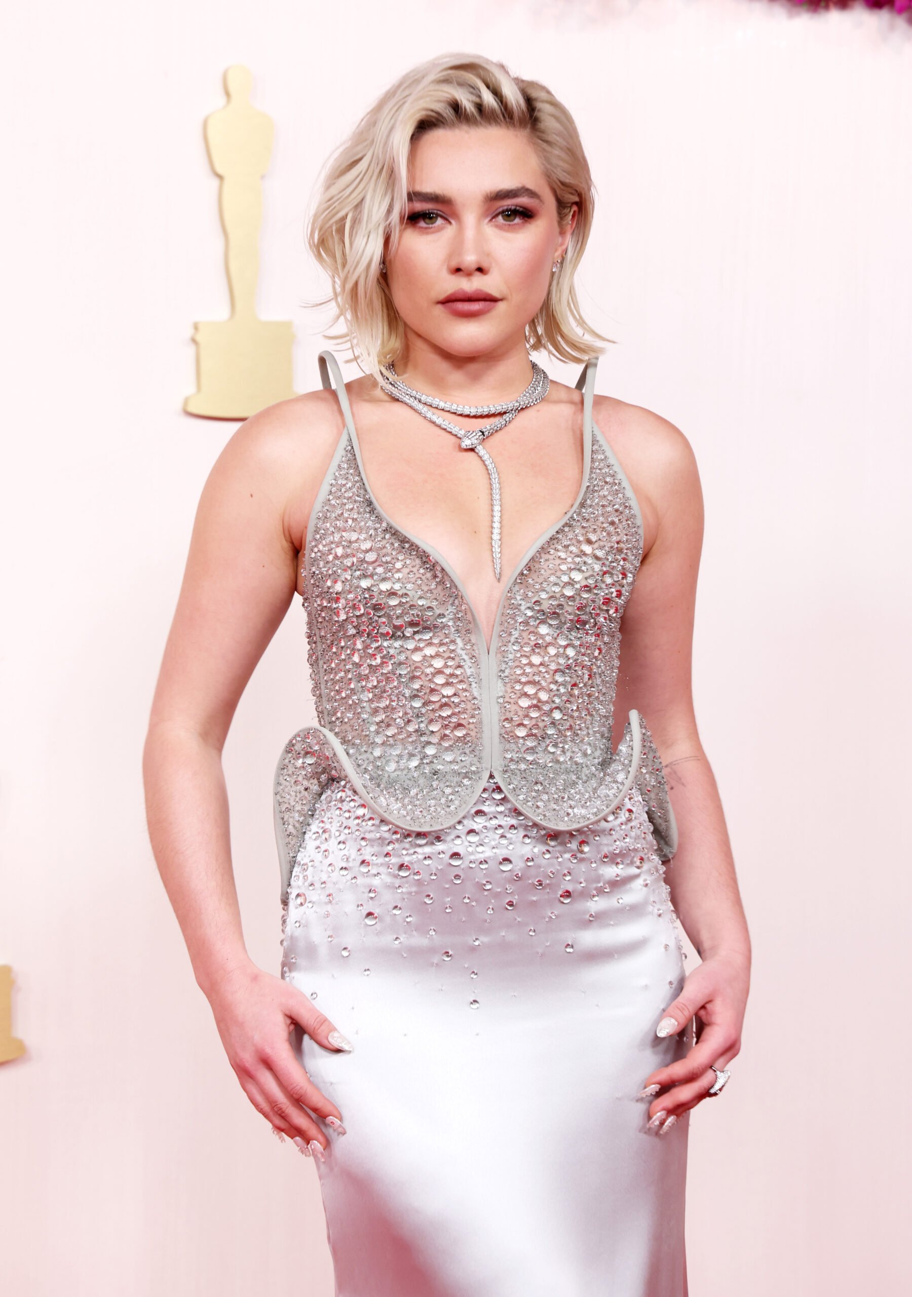 Florence Pugh lors de la 96ème cérémonie des Oscars, le 10 mars 2024 à Hollywood, Californie © Kevin Mazur/Getty Images