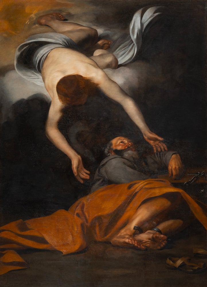 José Ribera, "La Délivrance de saint Pierre" (1612-1614). © Galleria Borghese.