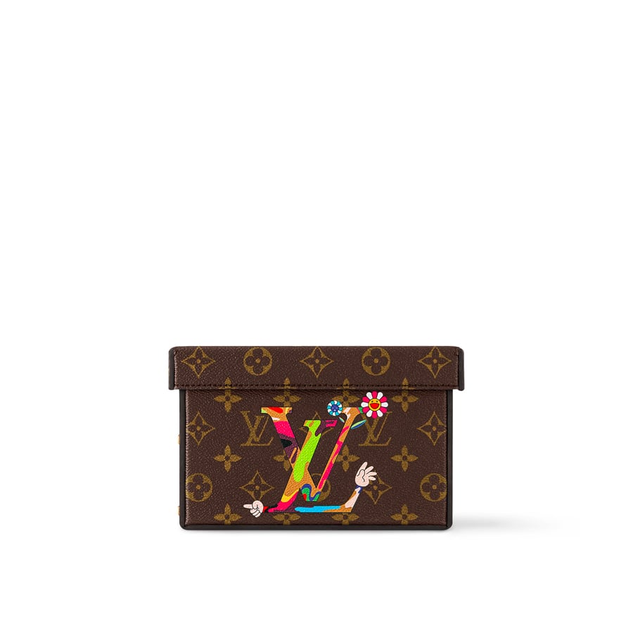 Porte-cartes en toile Monogram au logo LV multicolore, issu de la collection Louis Vuitton x Murakami.