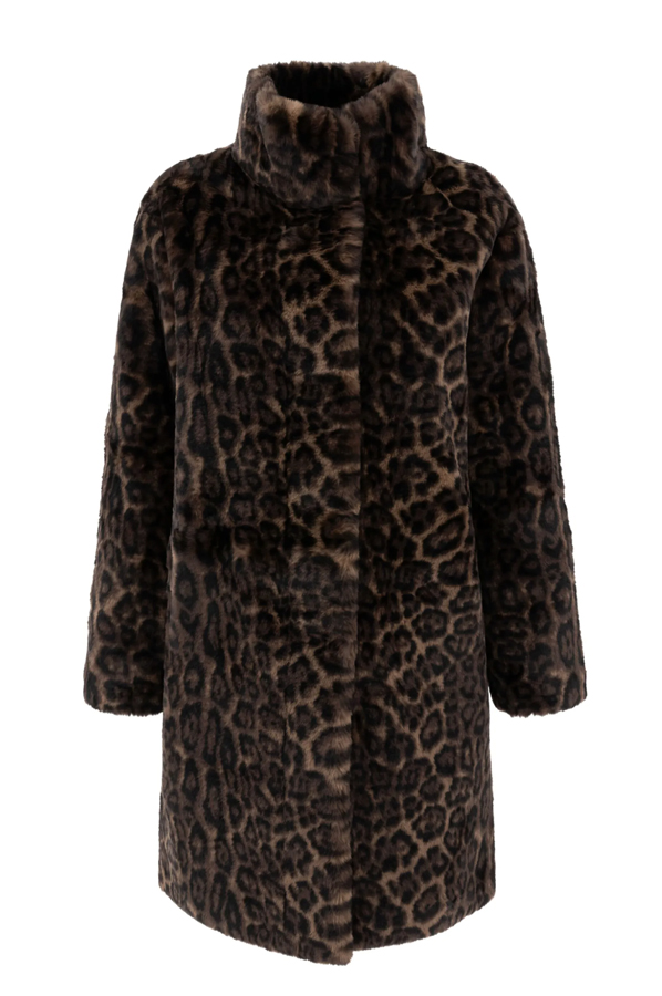 manteau en fausse fourrure à motif leopard apparis