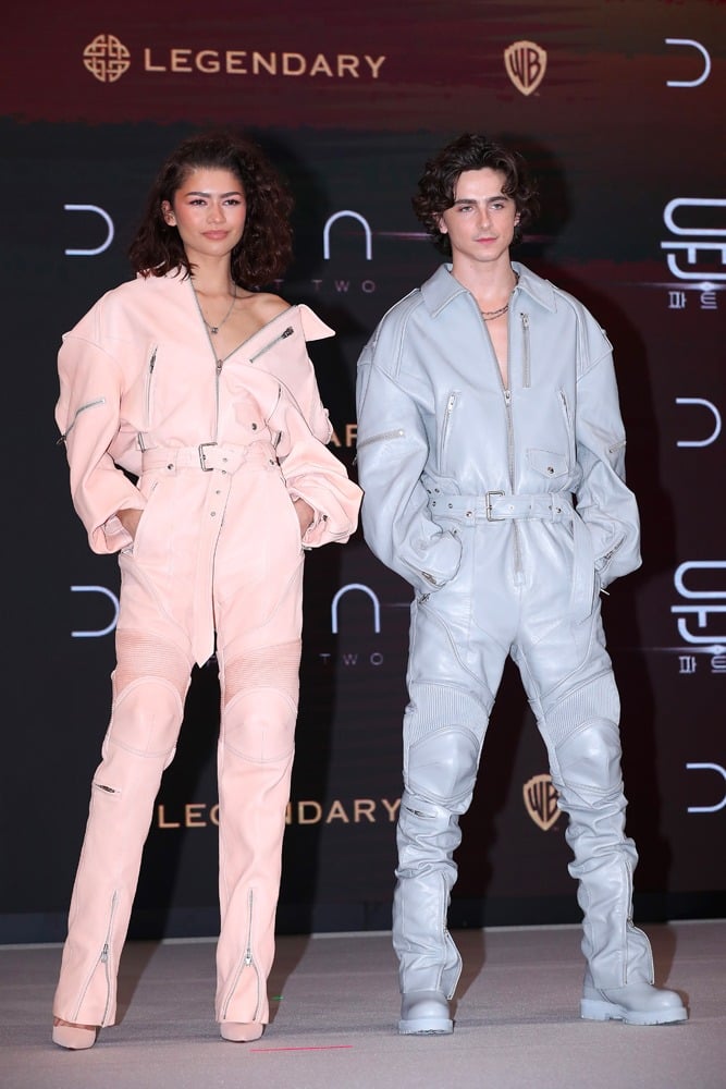 Timothée Chalamet et Zendaya à l'avant-première de Dune 2 à Séoul en février 2024. © Photo by Han Myung-Gu/WireImage.