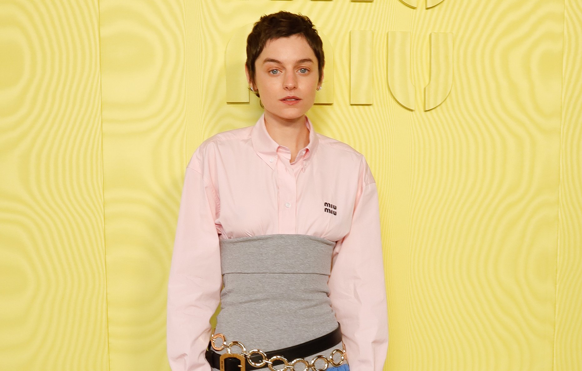 look emma corrin miu miu