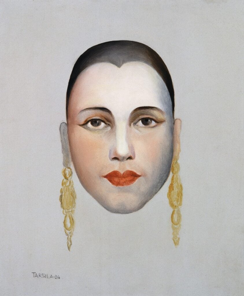 Tarsila do Amaral, "Auto-retrato I[Autoportrait I]" (1924). © Artistic-Cultural Collection of the Governmental Palaces of the State of São Paulo / photo Romulo Fialdini. © Tarsila do Amaral Licenciamento e Empreendimentos S.A.