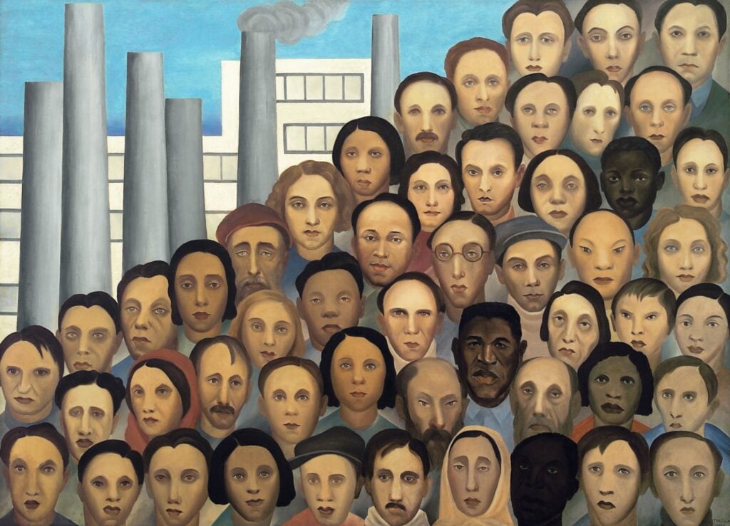 Tarsila do Amaral, "Operários [Ouvriers]" (1933). © Artistic-Cultural Collection of the
Governmental Palaces of the State of São Paulo /
photo Romulo Fialdini
© Tarsila do Amaral Licenciamento e
Empreendimentos S.A.