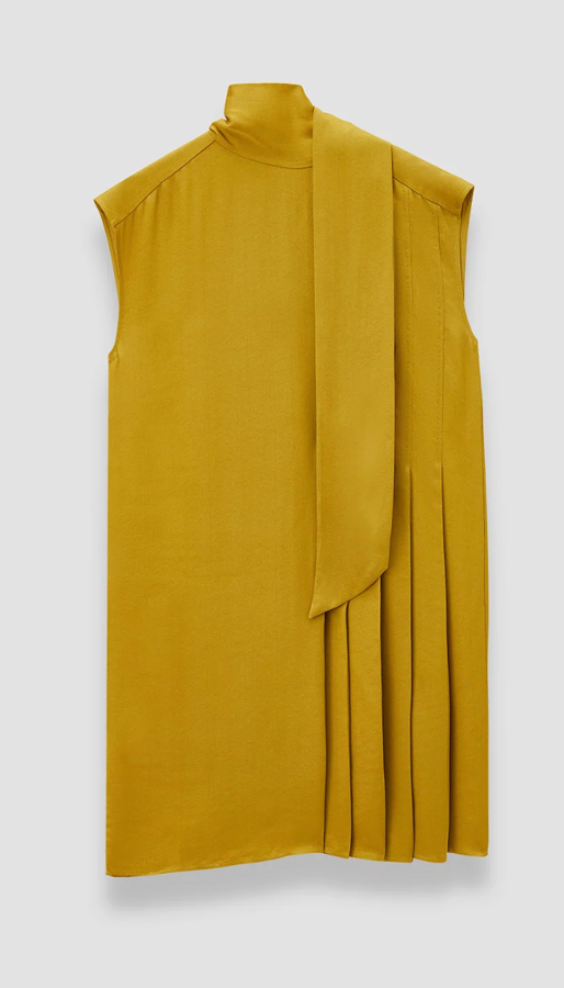 robe courte à plis et écharpe jospeh