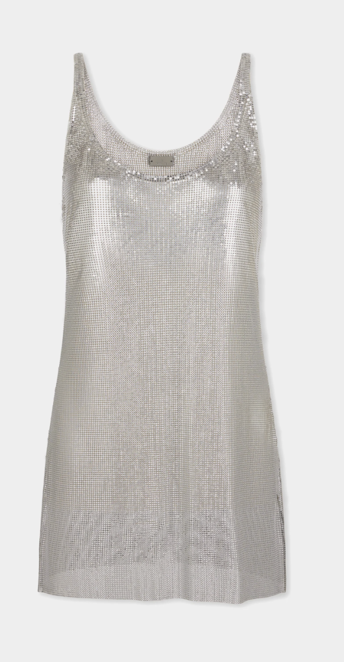 mini robe en mesh rabanne