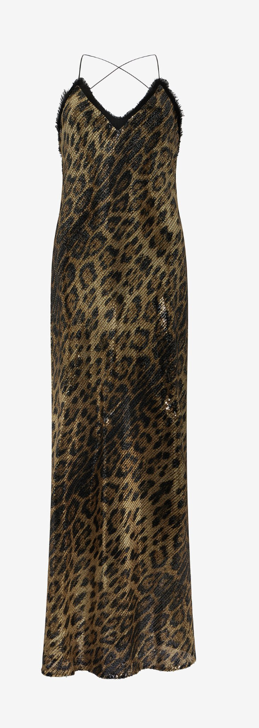 slip dress imprimé jaguar roberto cavalli