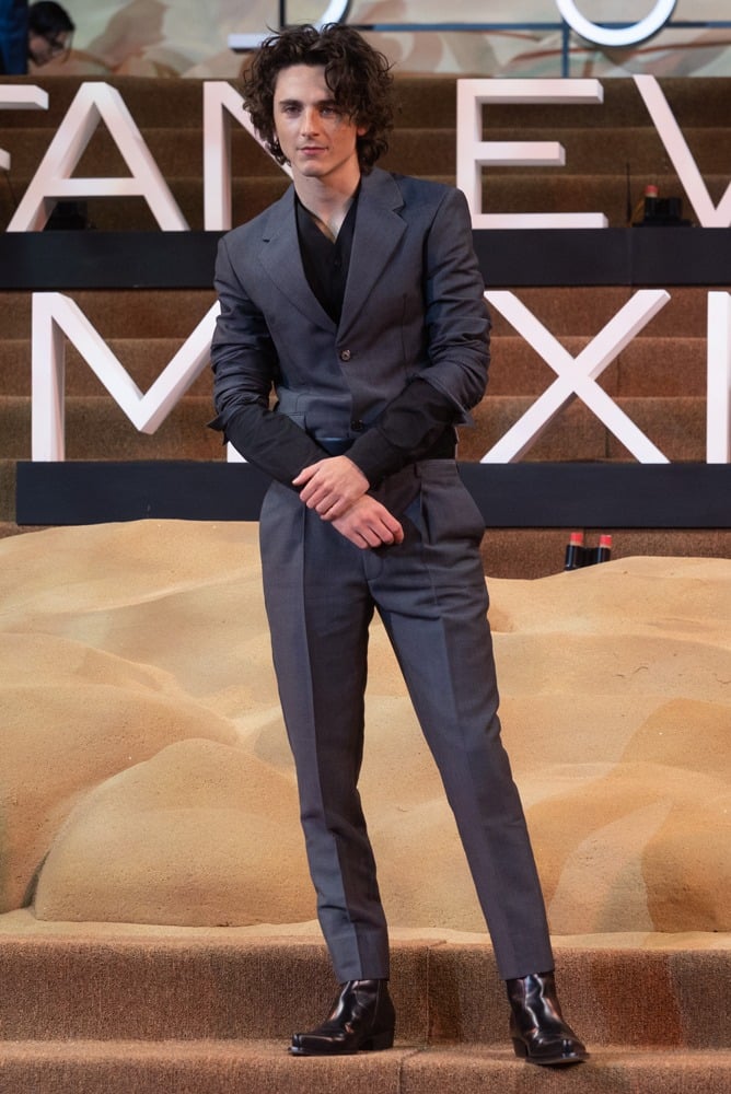 Timothée Chalamet en Prada à l'avant-première de Dune 2 à Mexico City © Photo par Medios y Media/Getty Images.