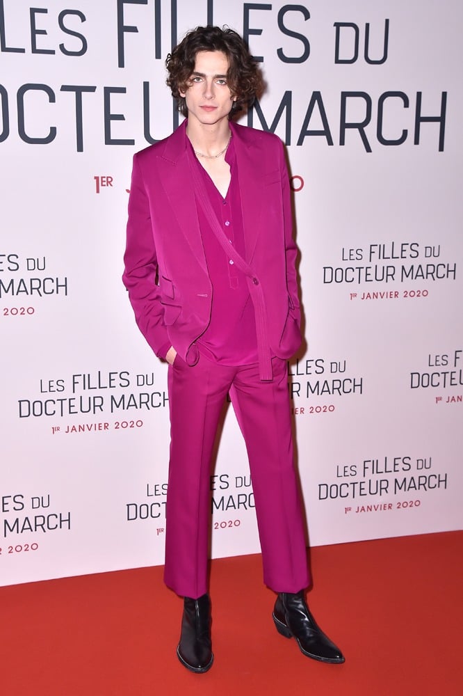 Timothée Chalamet en costume Stella McCartney à Paris en 2021 © Dominique Charriau/WireImage.