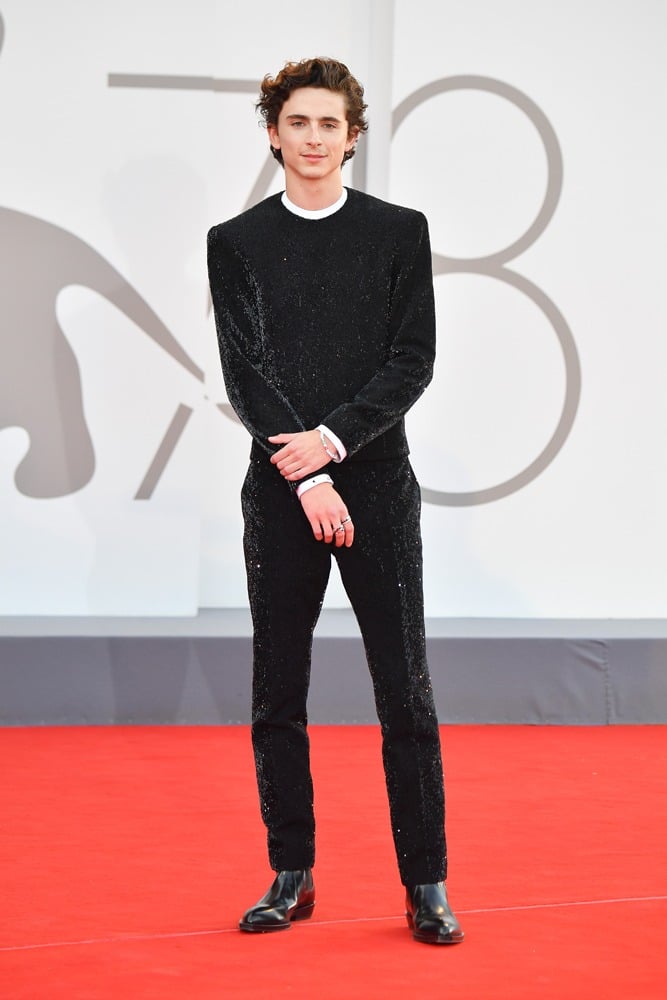 Timothée Chalamet en Haider Ackermann à Venise en 2021 © Stephane Cardinale - Corbis/Corbis via Getty Images. 