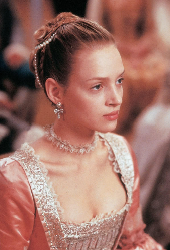 Uma Thurman dans le film Les liaisons dangereuses (1988).