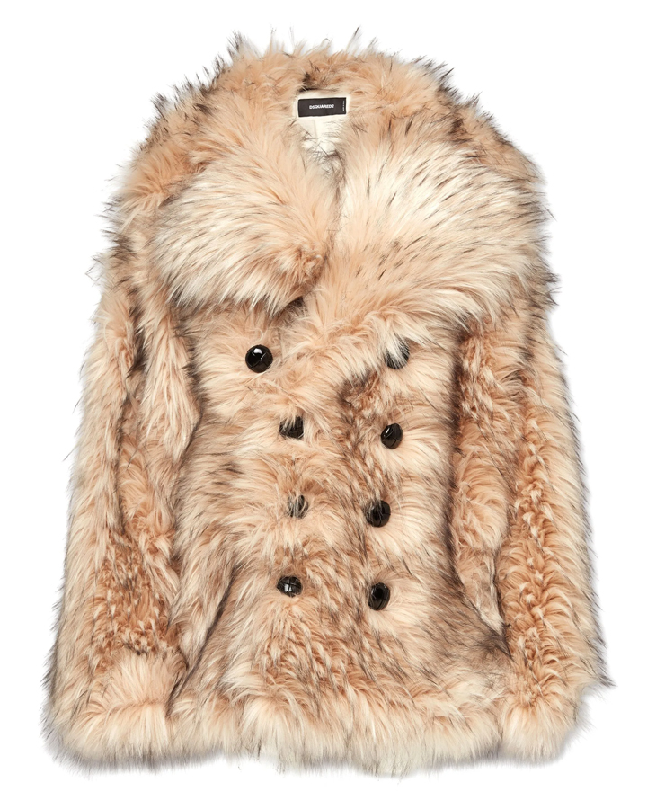 veste en fausse fourrure à boutons dsquared2