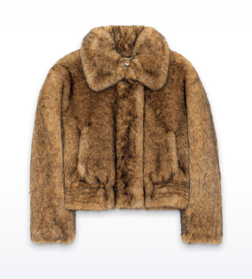 veste courte en fausse fourrure stand studio 