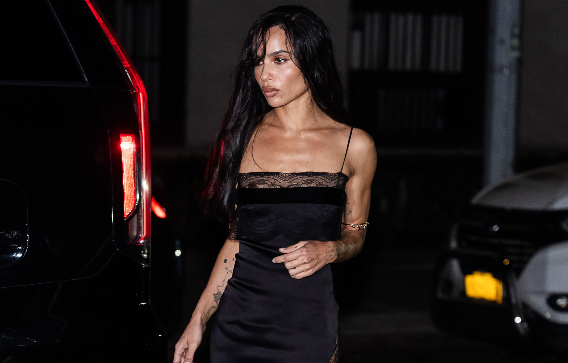 zoe kravitz slip dress