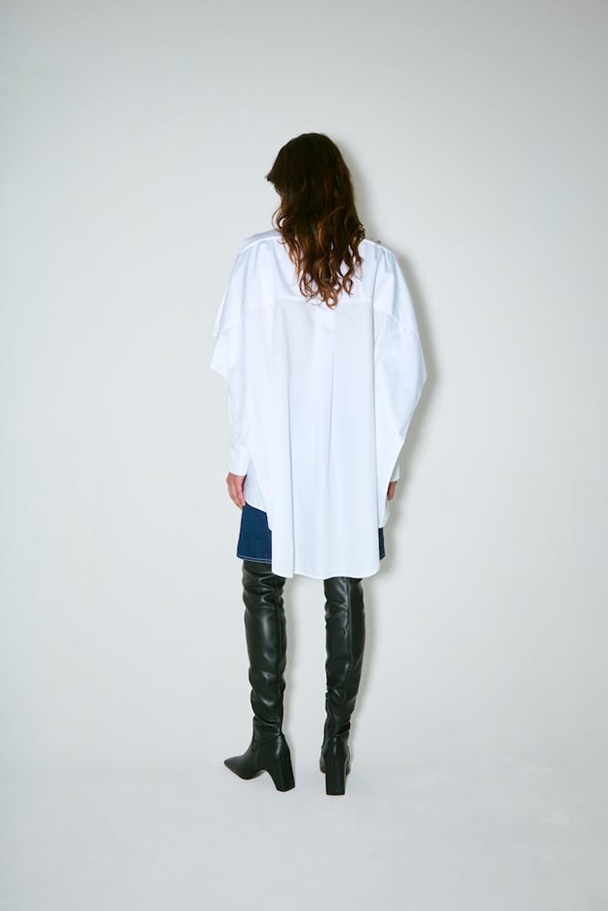 Chemise blanche XXL en coton upcyclée Façon Jacmin