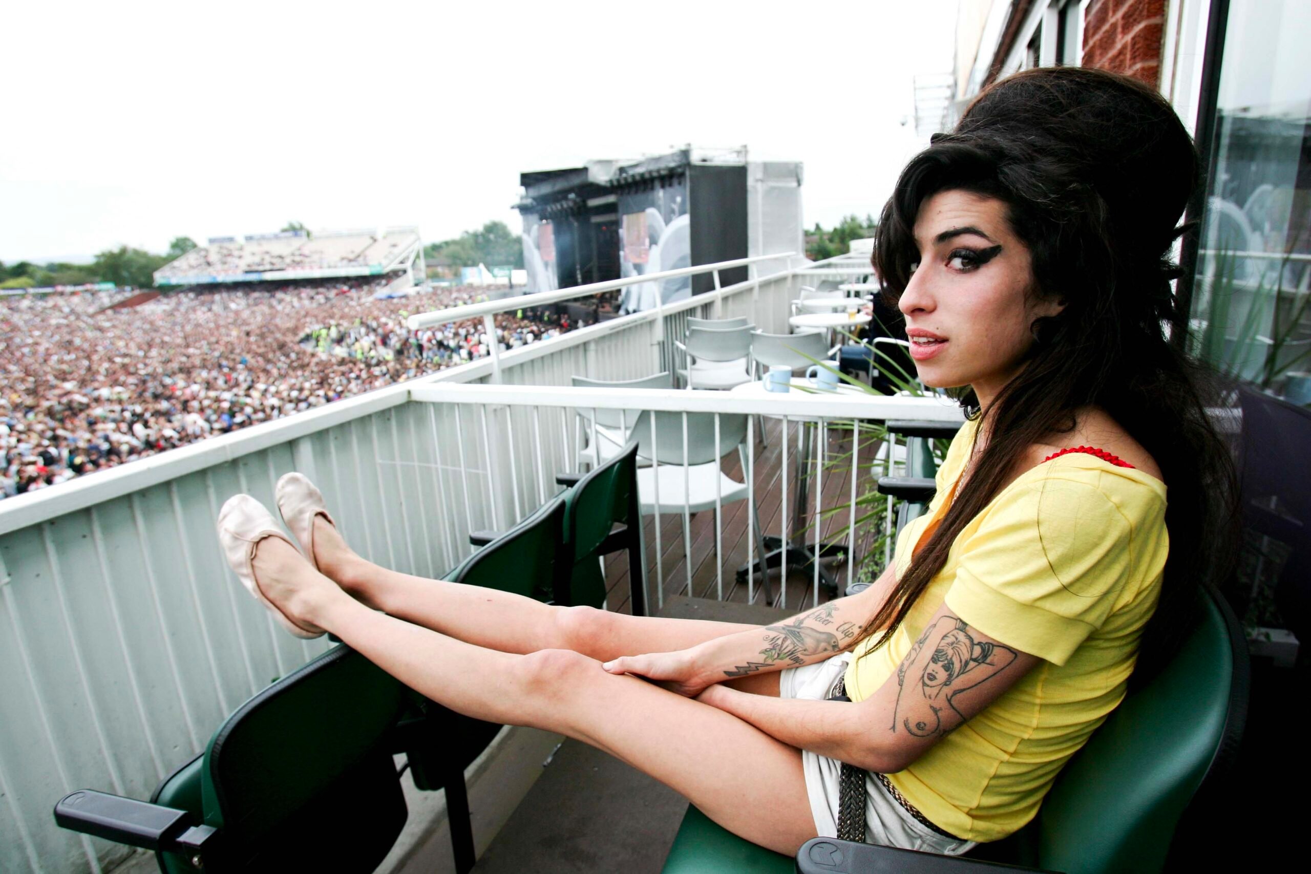 Pop singer Amy Winehouse portrait session at Old Trafford Cricket Ground in Manchester, 2007. (Photo by Andy Willsher/Redferns)