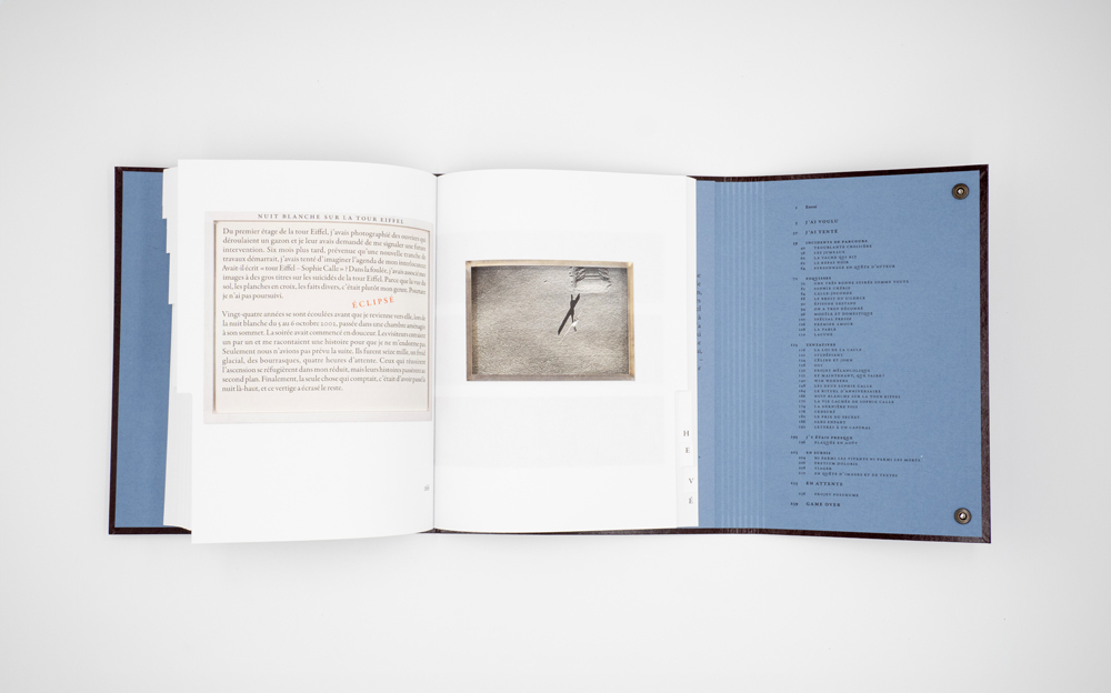 Extrait du Catalogue Raisonné de l'Inachevé par l'artiste Sophie Calle