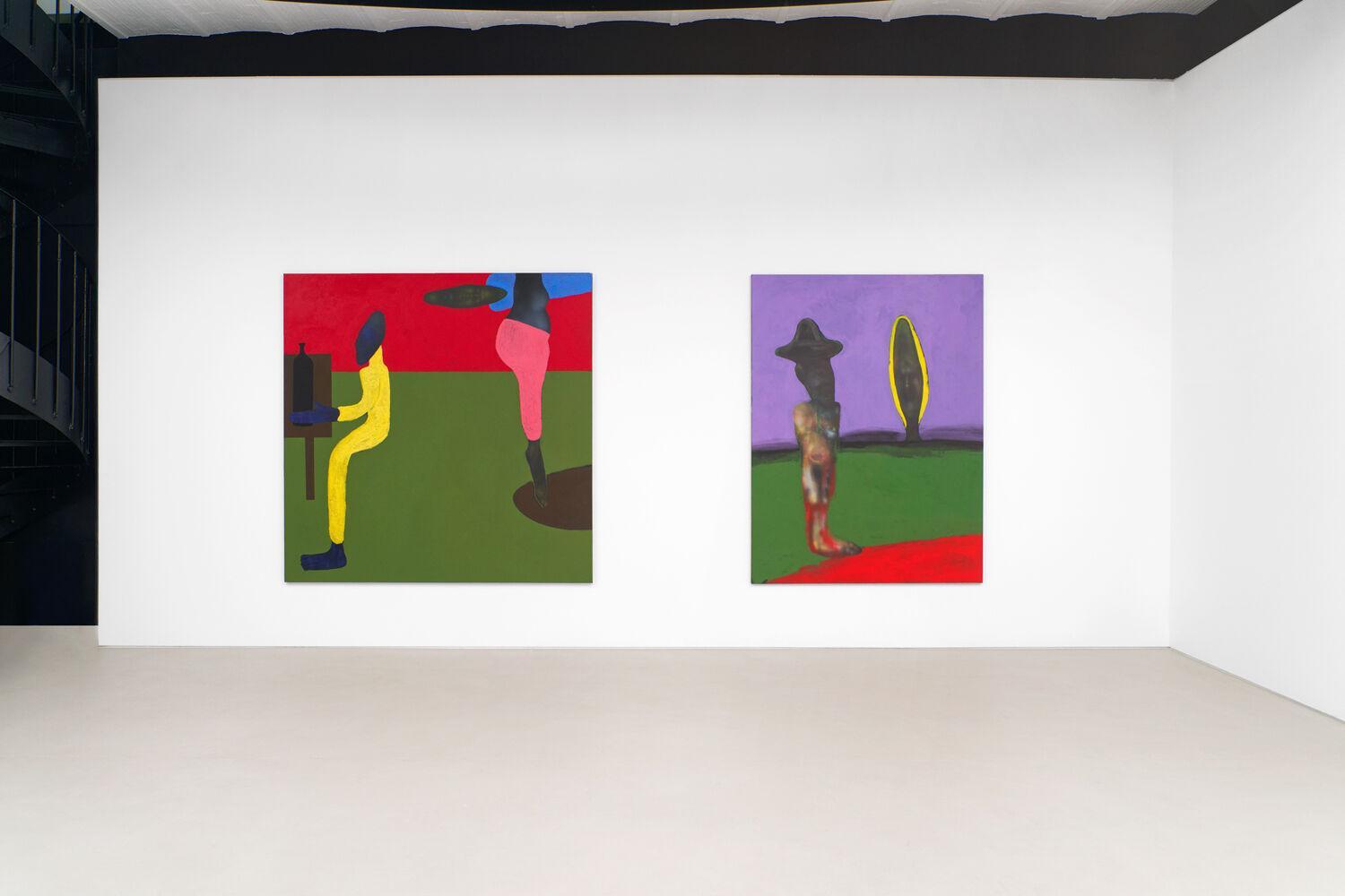 Ankou song (2023) et Eggs and vices (2023) de Pol Taburet, au sein de Les Apparitions, l'exposition permanente de Reiffers Art Initiatives.
