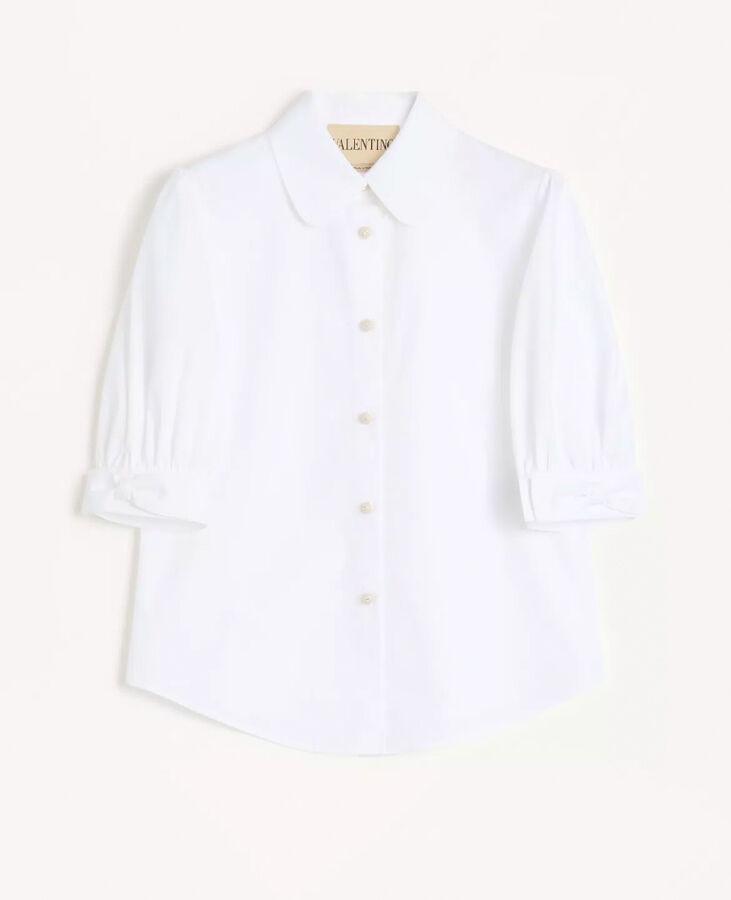 chemise blanche manches courtes en coton valentino