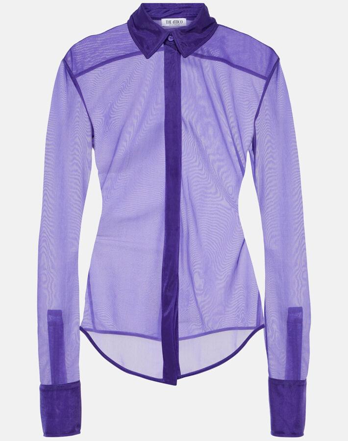 chemise transparente en nylon violet the attico