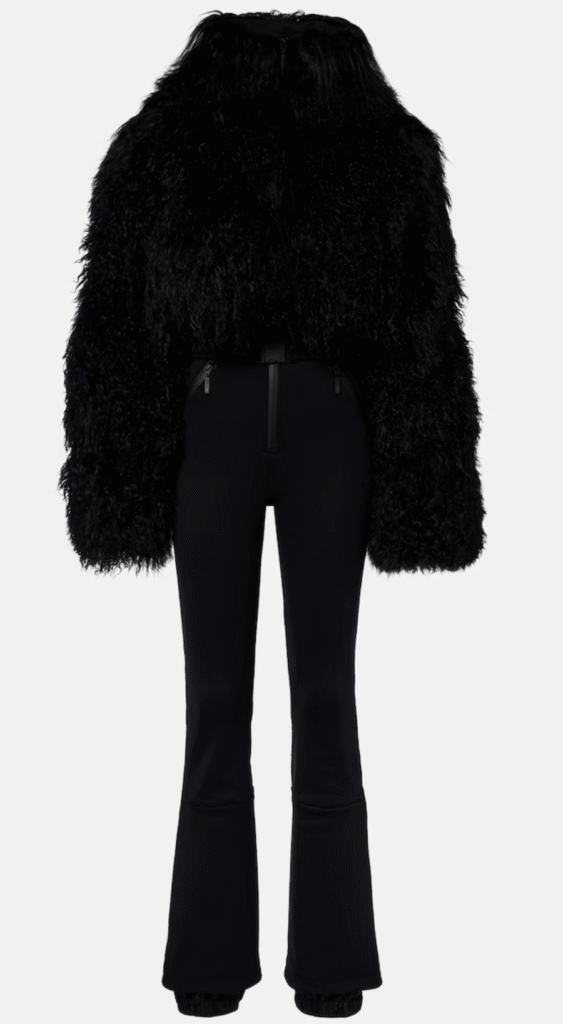 combinaison de ski noir en shearling cordova
