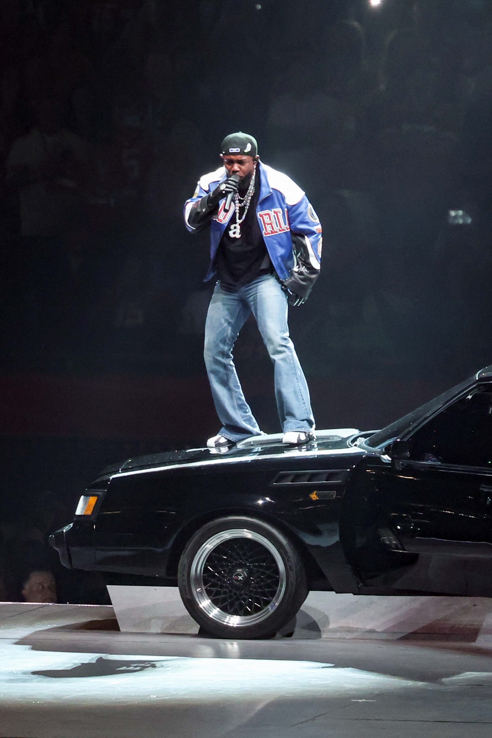 Kendrick Lamar performs at Super Bowl LIX at Caesars Superdome on February 09, 2025 in New Orleans, Louisiana. (Photo by Christopher Polk/Penske Media via Getty Images)