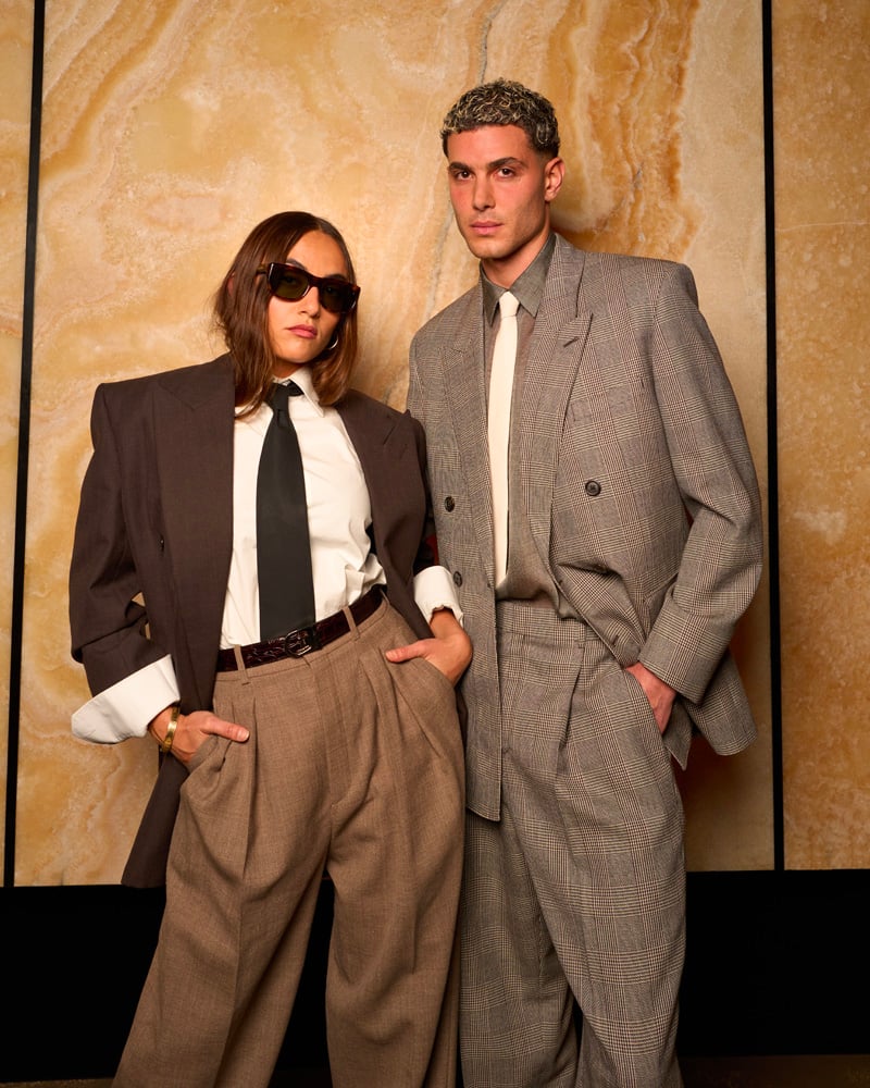 Gray Sorrenti et Fai Khadra au défilé Saint Laurent automne-hiver 2025-2026.