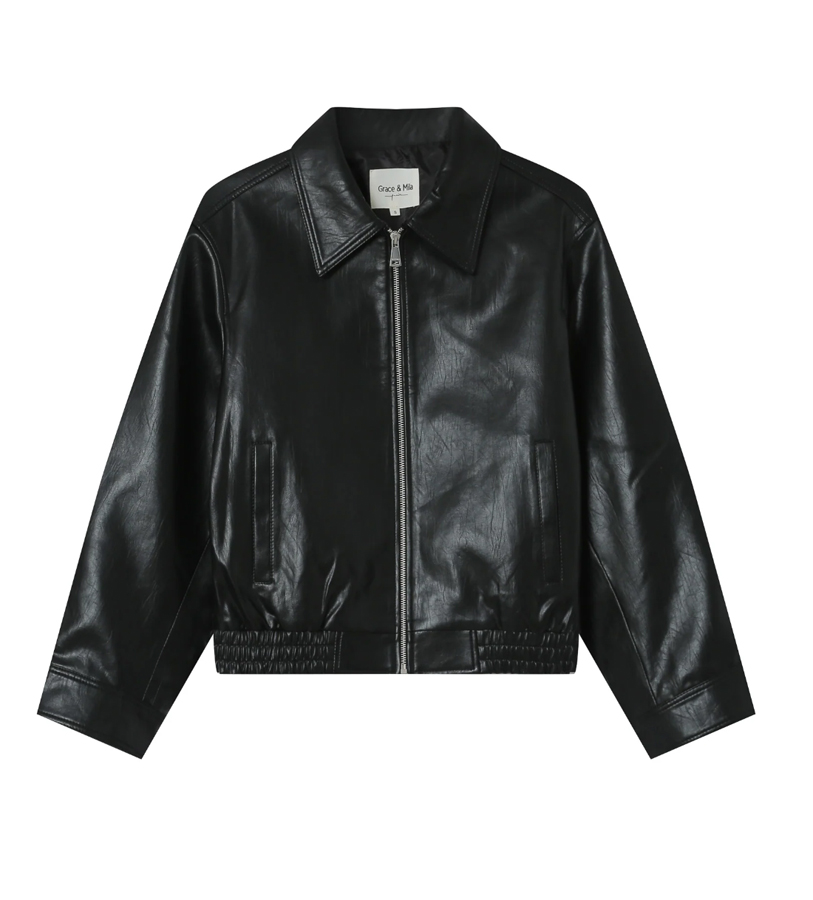 bomber en simili cuir noi grace & mila 