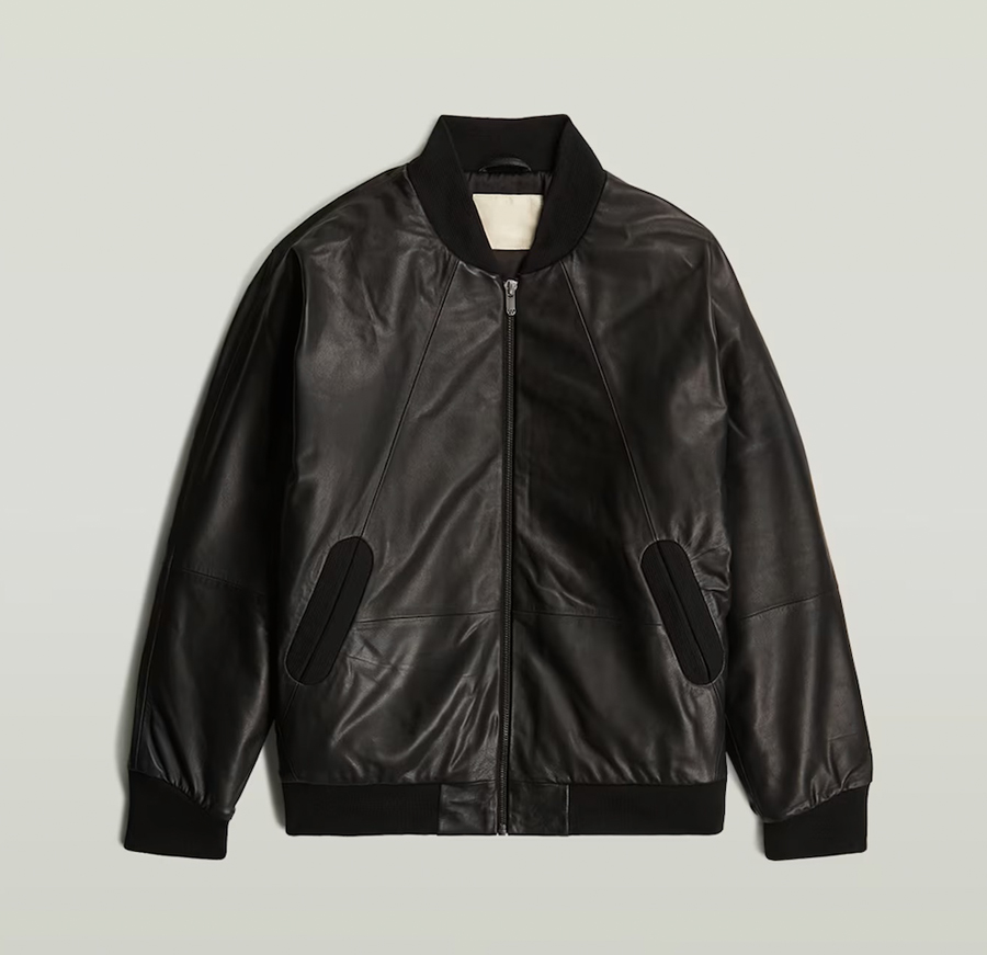 bomber en cuir matelassé g-star x marc newson