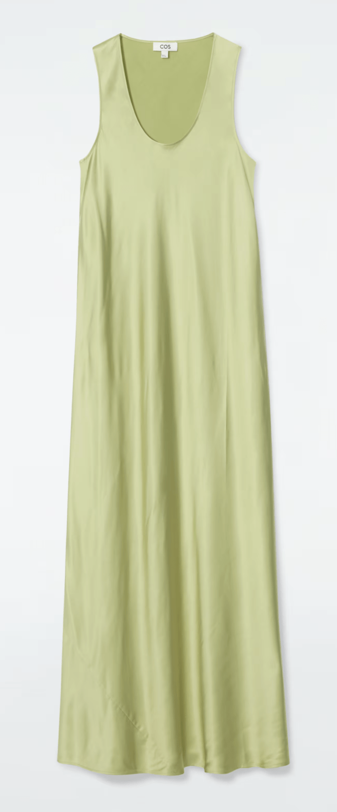 slip dress verte satinée cos