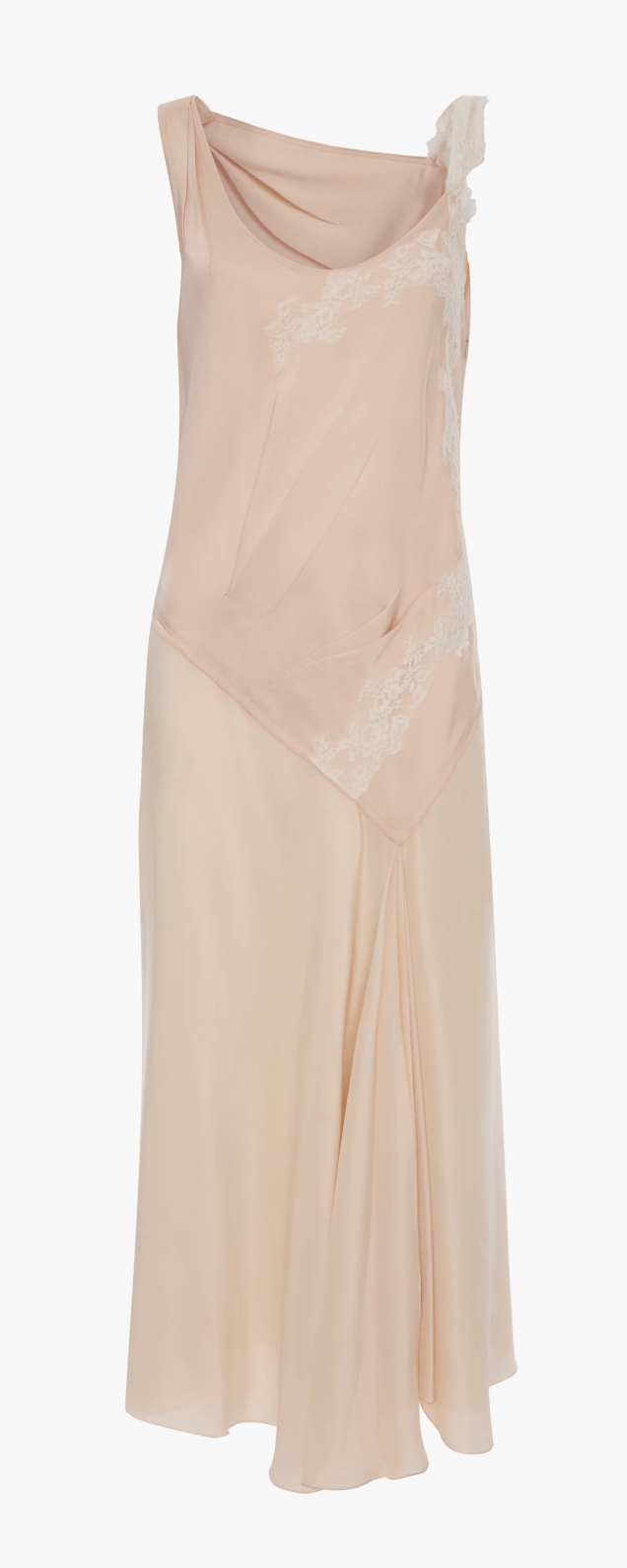 slip dress en dentelle et satin rose victoria beckham