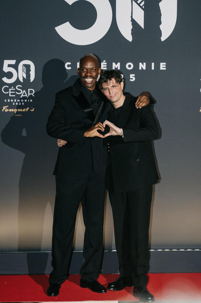 Jean-Pascal Zadi et Raphaël Quenard au dîner de gala de la 50e cérémonie des César, le 28 février 2025, au Fouquet's Paris © Stefani Leguenn.