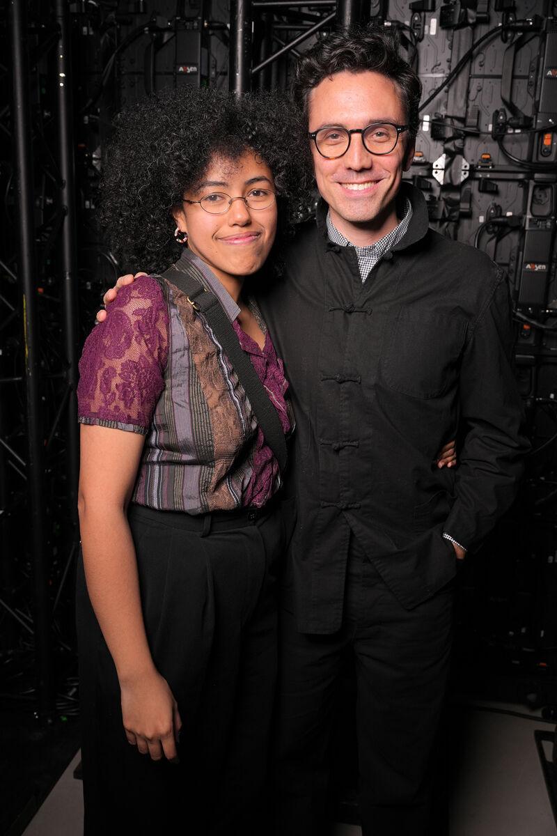 Anhar Salem et Ludovic Delalande. © Stéphane Feugère. Le vernissage de l’exposition “1000 milliards d’images du Prix Reiffers Art Initiatives, Pris.