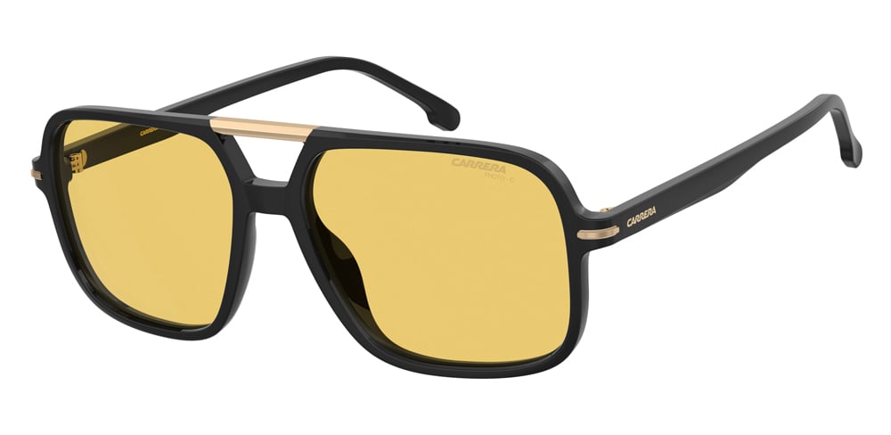 Lunettes de soleil aviateur Carrera avec verres jaunes