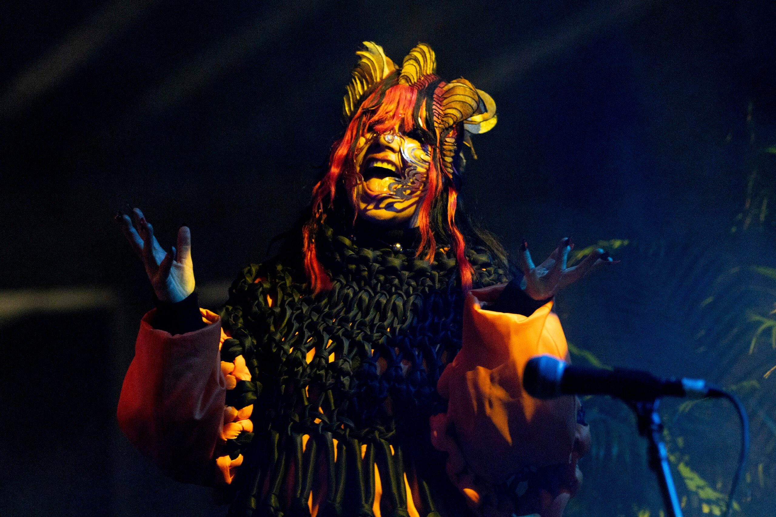 The Icelandic musician Björk performing a DJ set at Under The K Bridge Park, New York, on May 10, 2024. Photo by Santiago Felipe/Getty Images.<br><br>