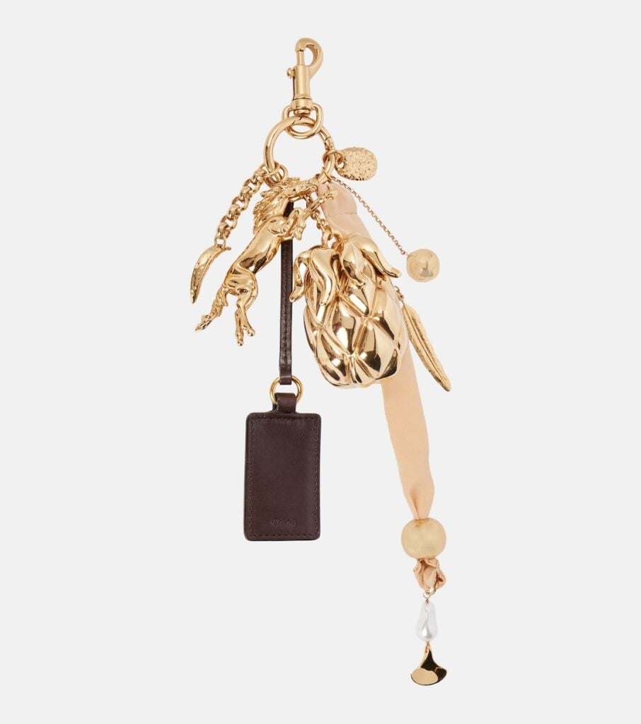 Bag Charm avec miroir et bijoux dorés Giga Pineapple Chloé
